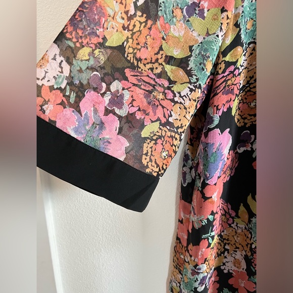 Brenda Floral Duster tie Kimono Size Small If By Sea Los Angeles - Picture 2 of 6